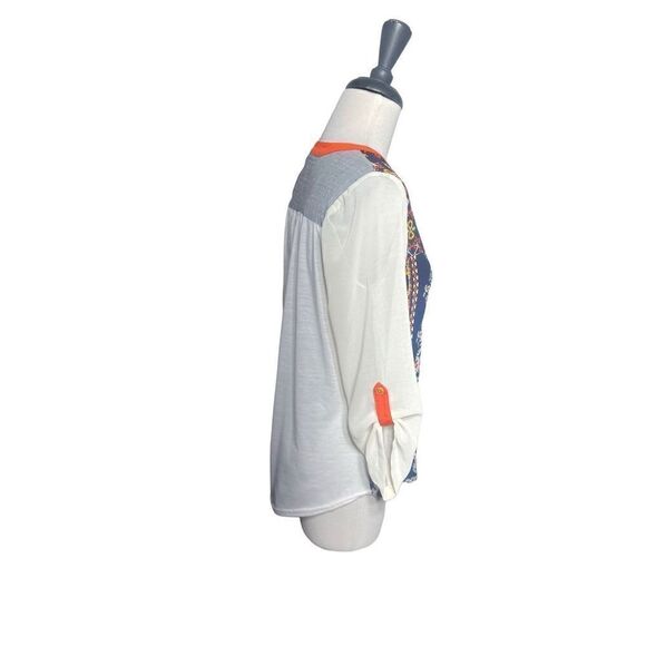 Ivy Jane Chiffon Roll Tab Sheer Tunic Blouse Size XS - Picture 2 of 4